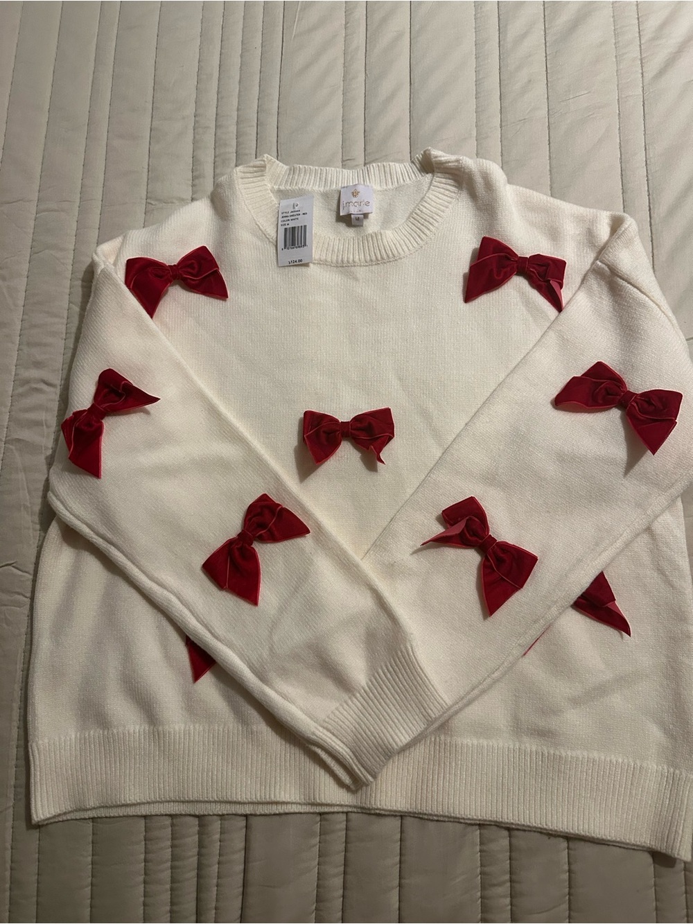 J.Marie Jenna Long Sleeve Bow front Sweater - Picture 7 of 16